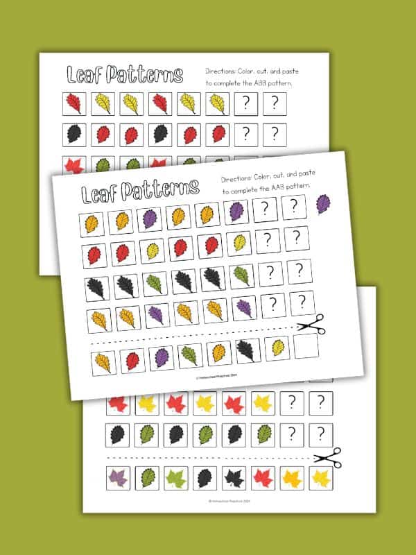 Fall Leaf Patterns for Preschool