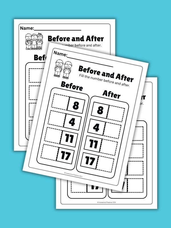Number Sequence Worksheets for Kindergarten