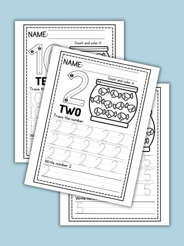 Number Tracing Worksheets