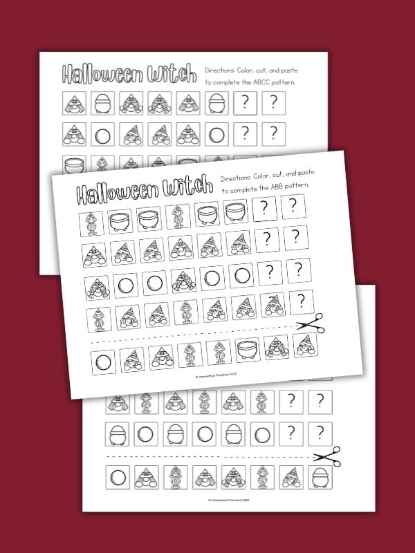 Halloween Patterning Worksheets