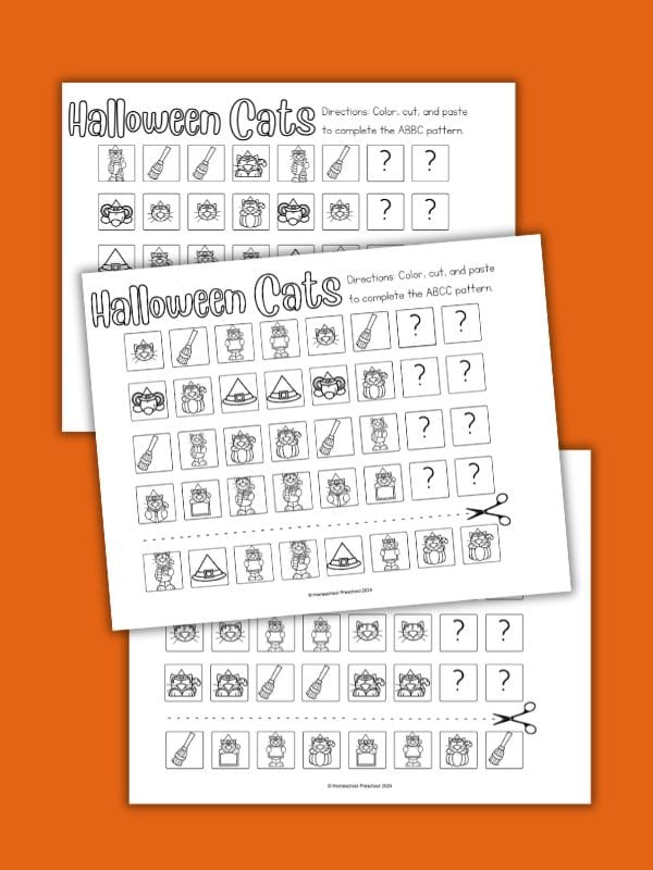 Halloween Pattern Worksheets