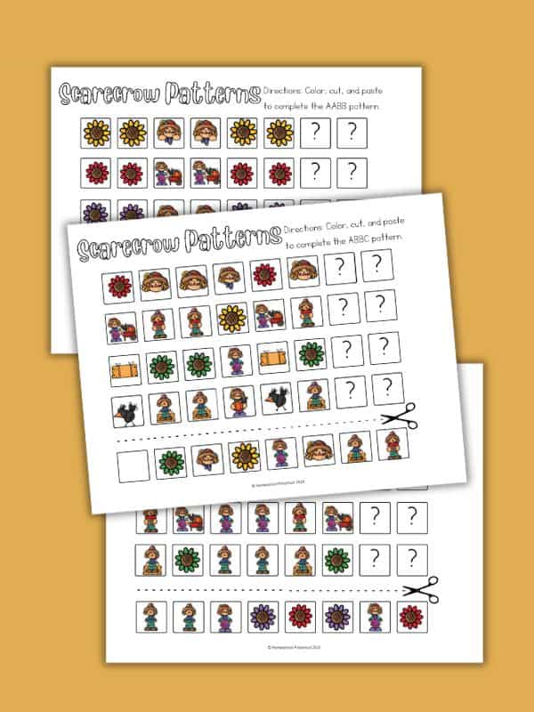 Scarecrow Patterns for Preschool