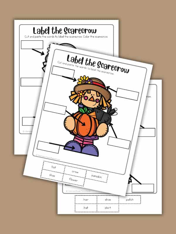 Label the Scarecrow Printable