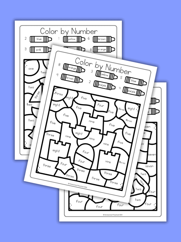 Kindergarten Summer Color by Number Printable