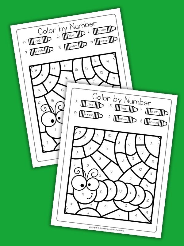 Caterpillar Color by Number