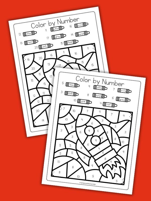 Color by Number Rocket