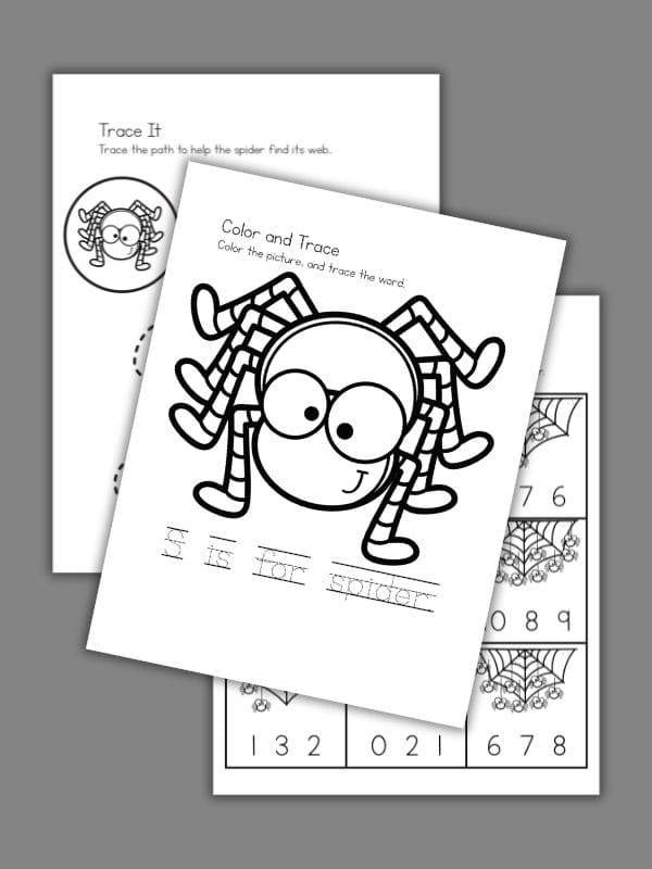 S is for Spider Printable