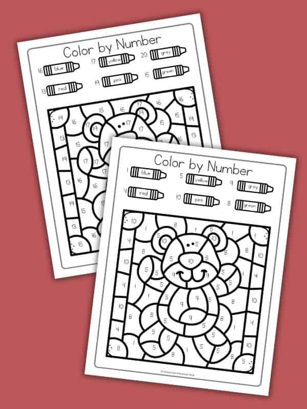 Teddy Bear Color by Number
