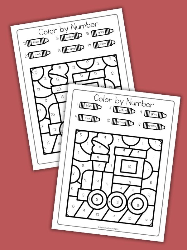 Color by Number Trains