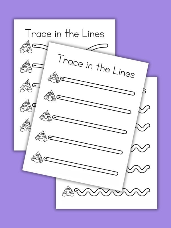 Witch Line Tracing Worksheets