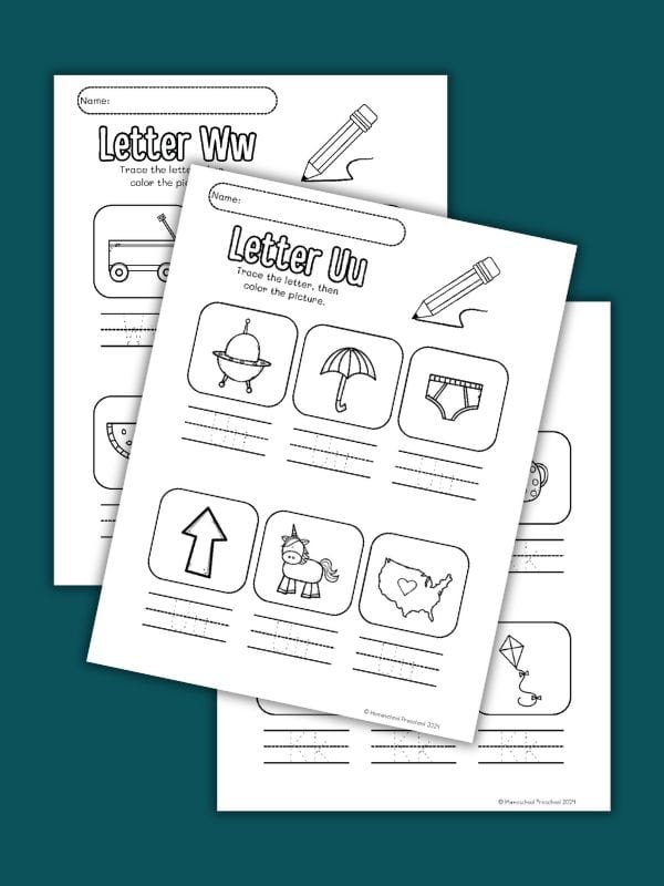Alphabet Worksheets with Pictures