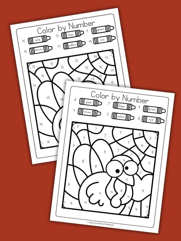 Color by Number Turkey