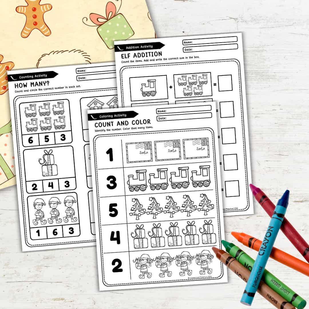 Elf Math Worksheets