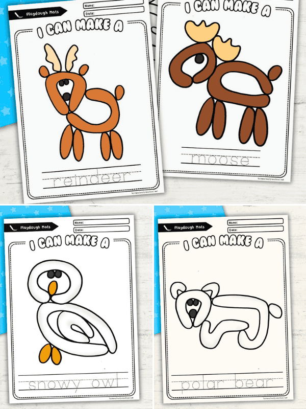 Arctic Animals Playdough Mats