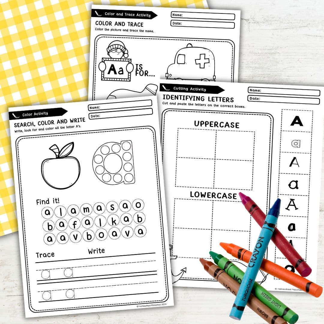 Letter A Recognition Worksheets