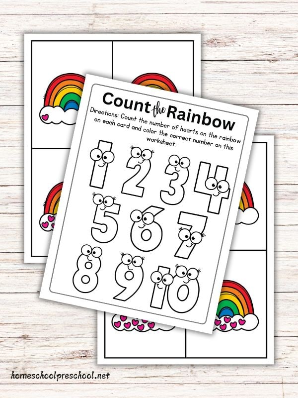 Counting on a Rainbow Free Printable