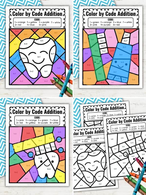 Adding Color by Number Worksheets