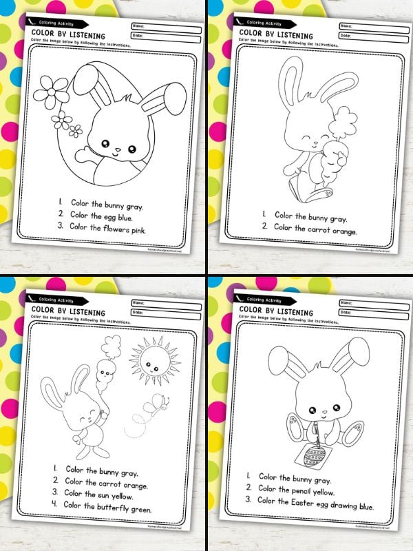 Easter Following Directions Worksheet