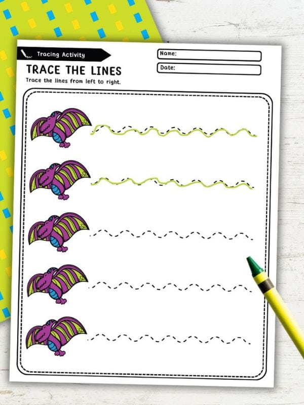 Dinosaur Tracing Worksheets