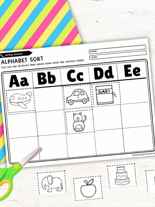 Cut and Paste Sorting Worksheets