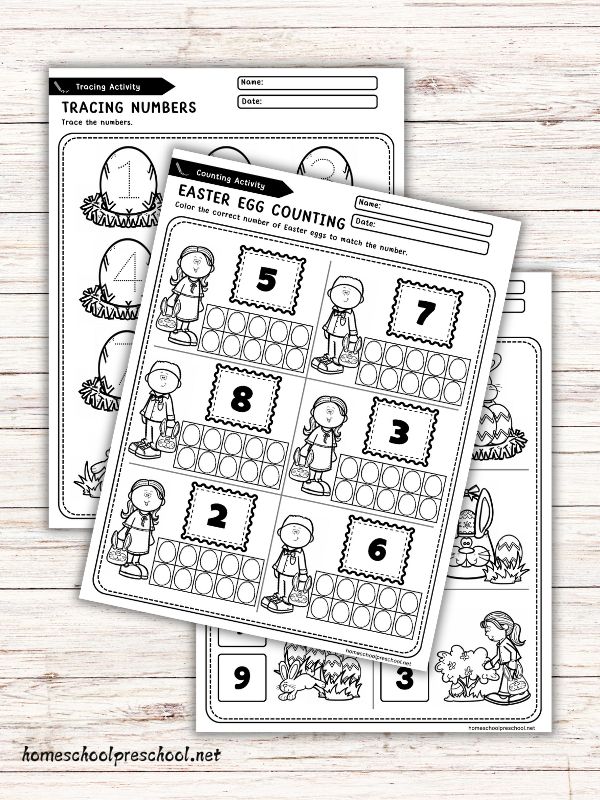 Easter Number Worksheets