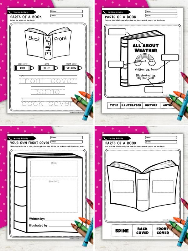 Printable Parts of a Book Worksheet