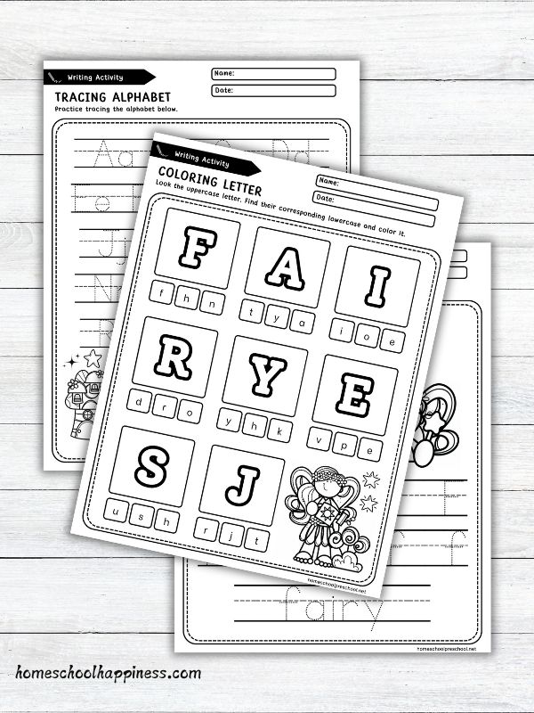 Fairy Alphabet Worksheets