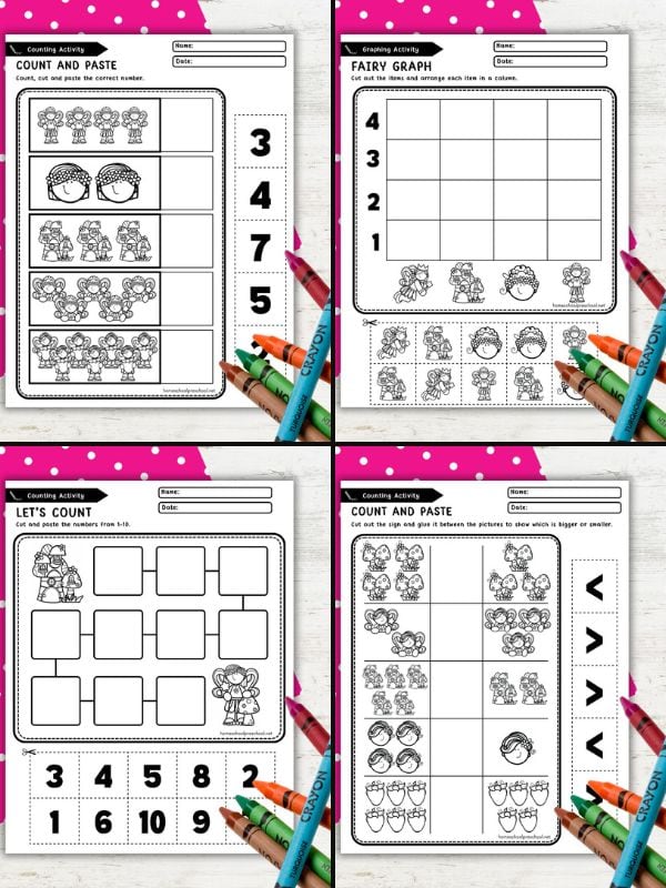 Counting Cut and Paste Worksheets