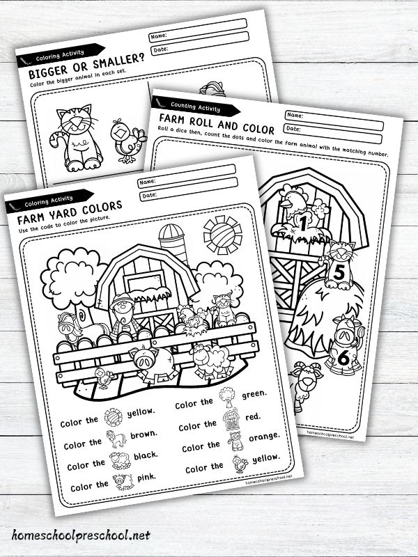 Farm Preschool Printables