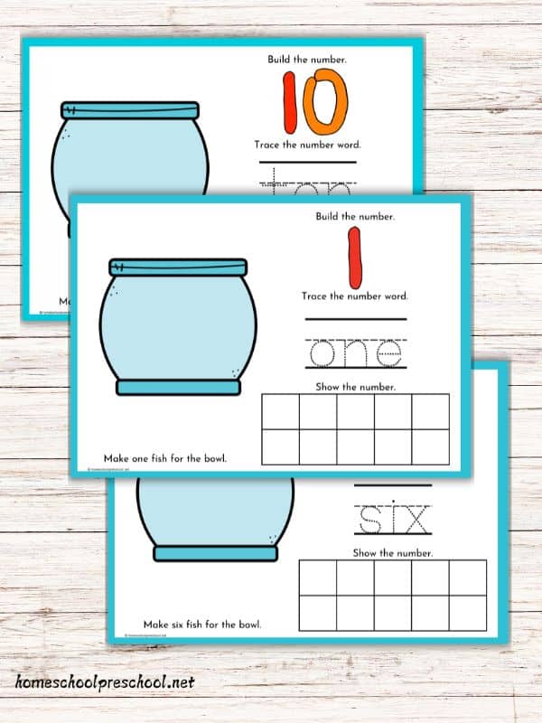 Fishbowl Ten Frame Printables