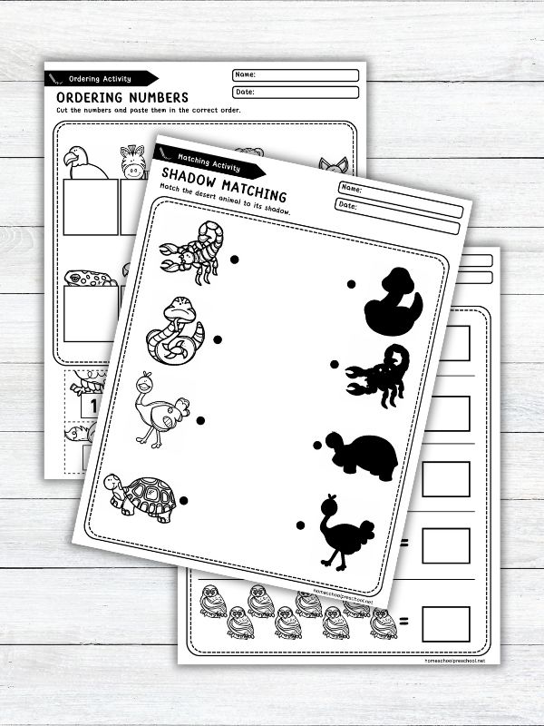 Desert Preschool Printables