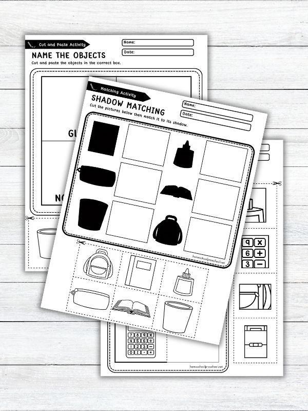 Back to School Cut and Paste Activities