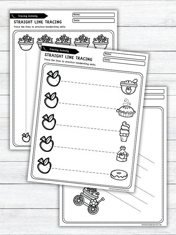 Straight Line Tracing Worksheets