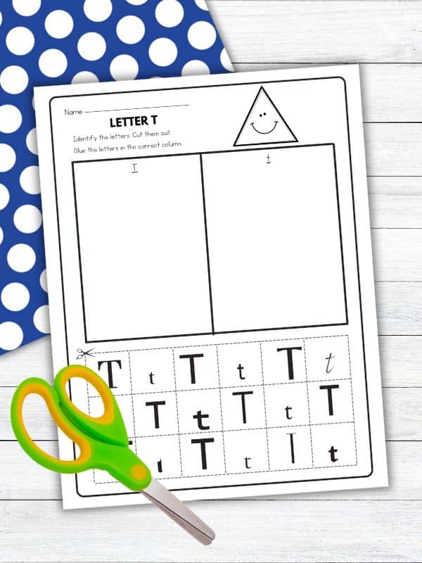 Free Printable Letter T Cut and Paste Worksheets