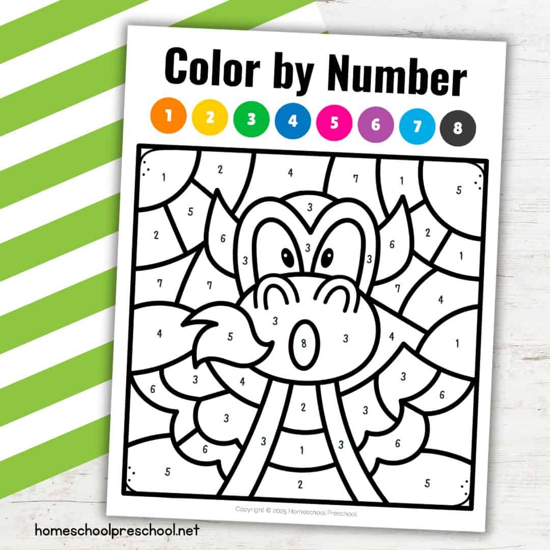 Dragon Color by Number Printable
