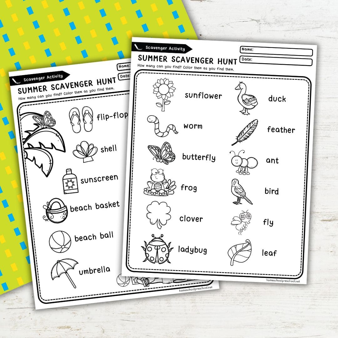 Summer Scavenger Hunt Printable