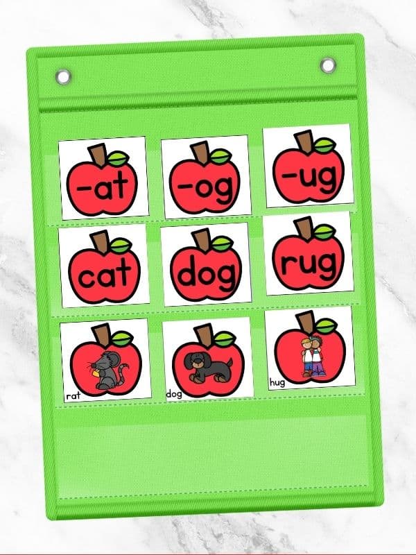 Rhyming Apples Pocket Chart Game
