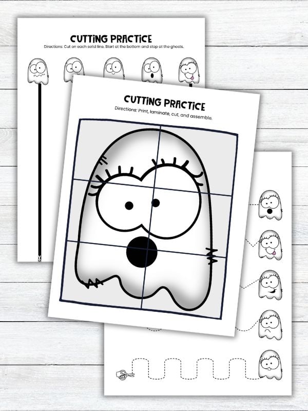Halloween Preschool Scissor Skills Worksheets