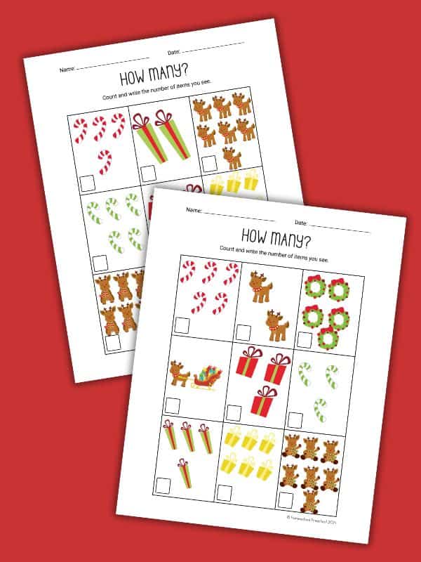 Reindeer Counting Worksheet