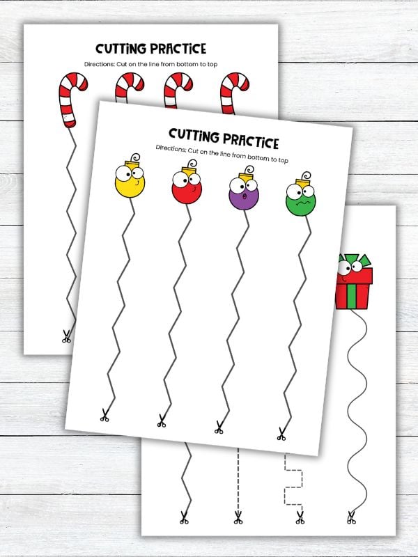 Christmas Preschool Cutting Pages