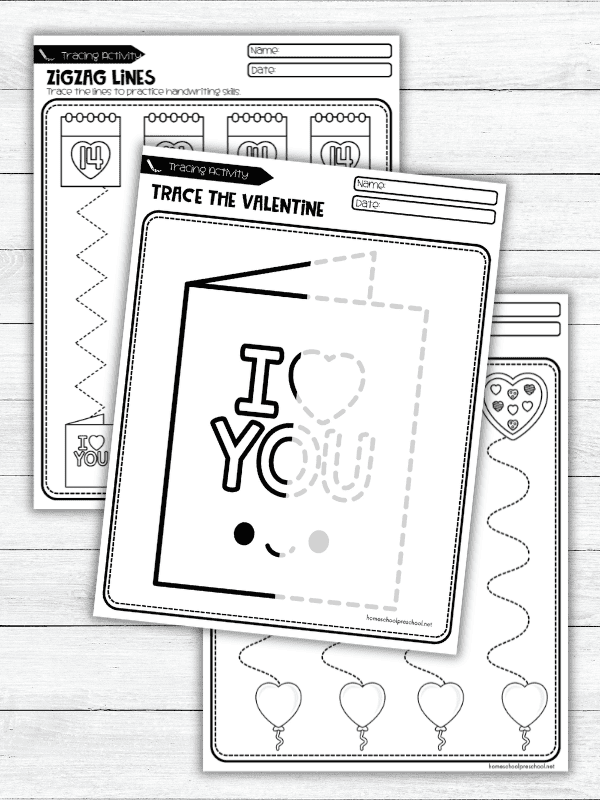 Valentine’s Day Tracing Pages