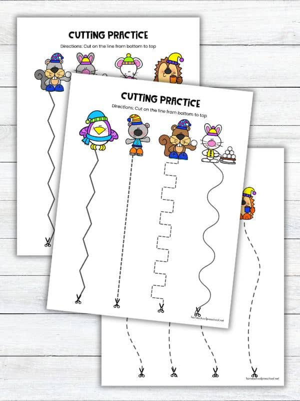 Winter Animals Cutting Practice