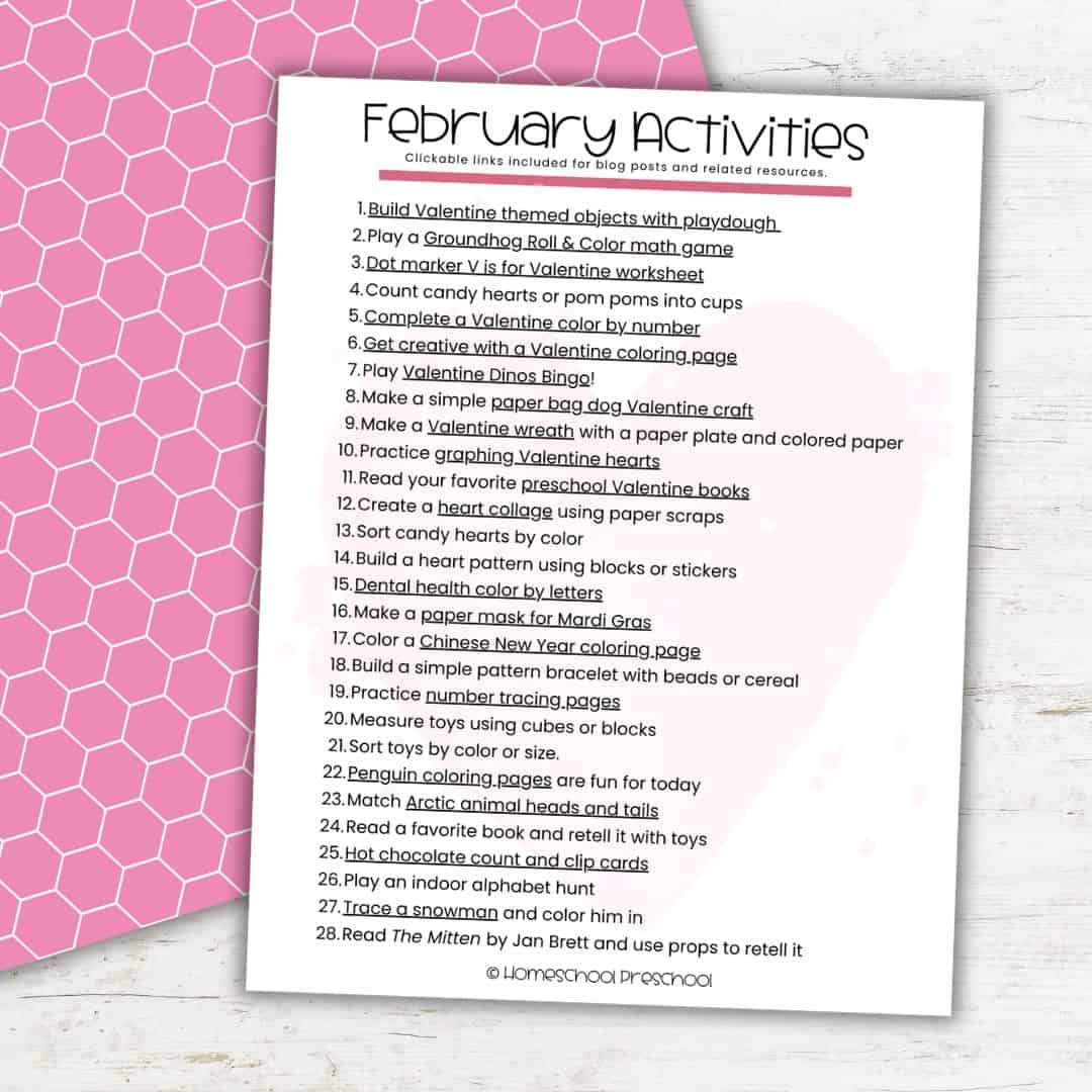 Preschool February Activities