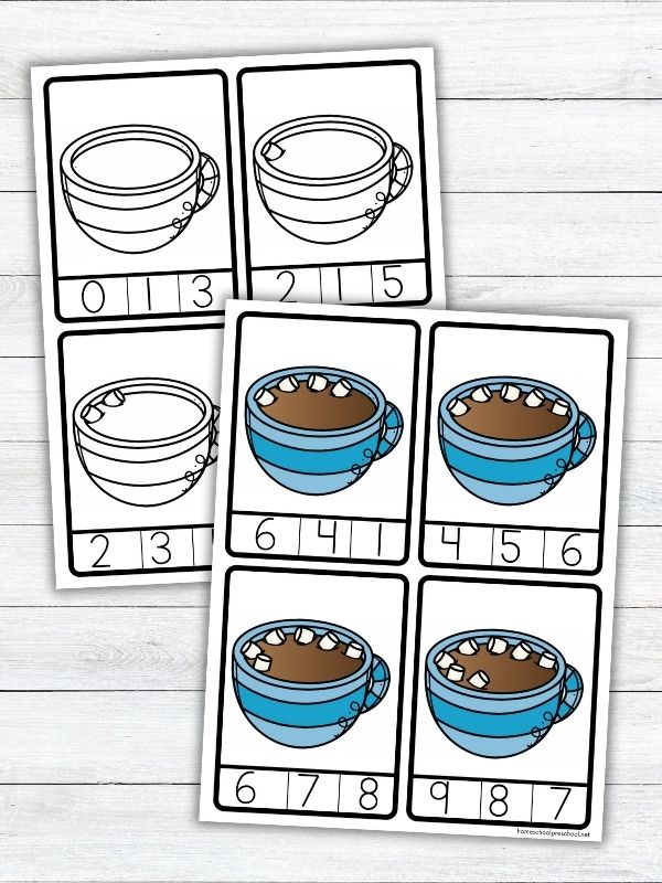 Hot Chocolate Preschool Counting Activity