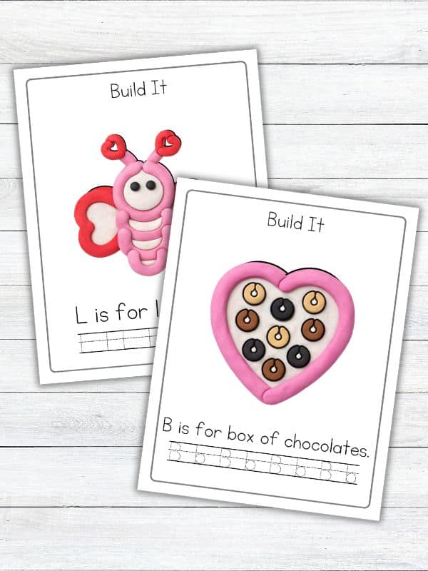 Valentine Playdough Mats for Preschoolers