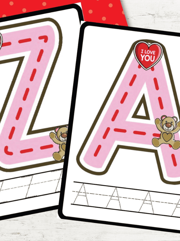 Valentine Letter Tracing Cards